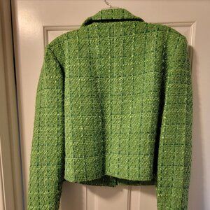 LIME GREEN NICOLE MILLER of NEW YORK TWEED BLAZER